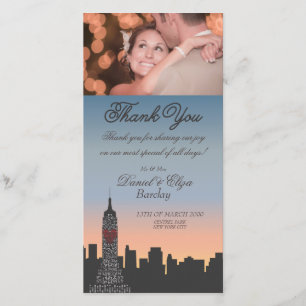 Mariage de l'immeuble New York Merci Carte photo