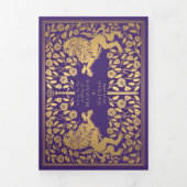 Mariage de Lion Médiéval Violet Royal Tri-Fold (Page de couverture)