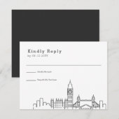 Mariage de Londres | Stylisé Skyline RSVP (Devant / Derrière)