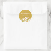 Mariage de l'or et du blanc Flourish Étiquette pré (Sac)