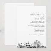 Mariage de Louisville Elegant Skyline Invitation (Devant / Derrière)
