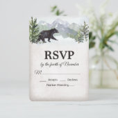 Mariage de l'ours rustique en bois RSVP (Debout devant)