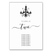 Mariage de lustre noir blanc carte de sièges (Dos)