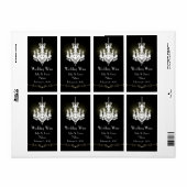 Mariage de lustre noir et blanc Étiquettes de vin (Feuille entière)