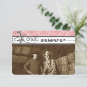 Mariage de lustre rose et gris RSVP (Debout devant)