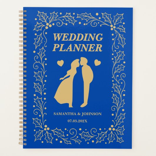 Mariage de Luxe Bleu Cobalt et Or Antique (Devant)