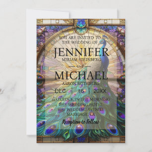 Mariage de Luxe : Invitations Majestueuses au Paon