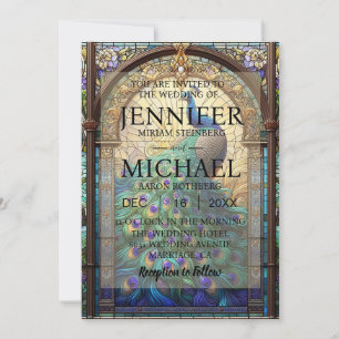 Mariage de Luxe : Invitations Majestueuses au Paon
