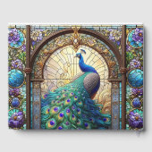 Mariage de luxe : Livre d'or Peacock en verre tein (Verso)