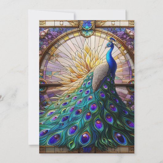 Mariage de luxe : Majestic Peacock Invitations (Dos)