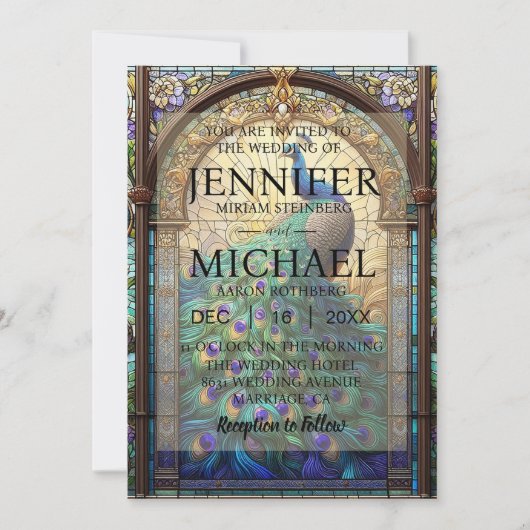 Mariage de luxe : Majestic Peacock Invitations (Devant)