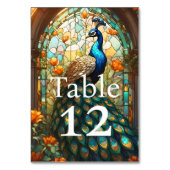 Mariage de Luxe : Numéros de Table Paon (Dos)