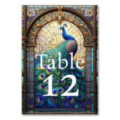 Mariage de luxe : Numéros de table Peacock (Dos)