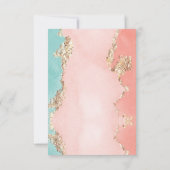 Mariage de luxe Pastel Aquarelle Or Huile RSVP (Dos)