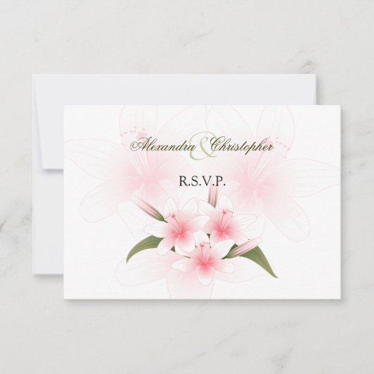 Mariage de Lys rose et blanc RSVP (Devant)