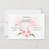 Mariage de Lys rose et blanc RSVP (Dos)