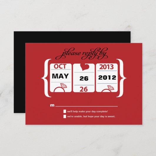 Mariage de machine à sous RSVP (Devant / Derrière)