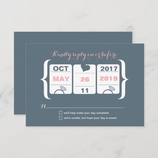 Mariage de machine à sous RSVP (Devant / Derrière)