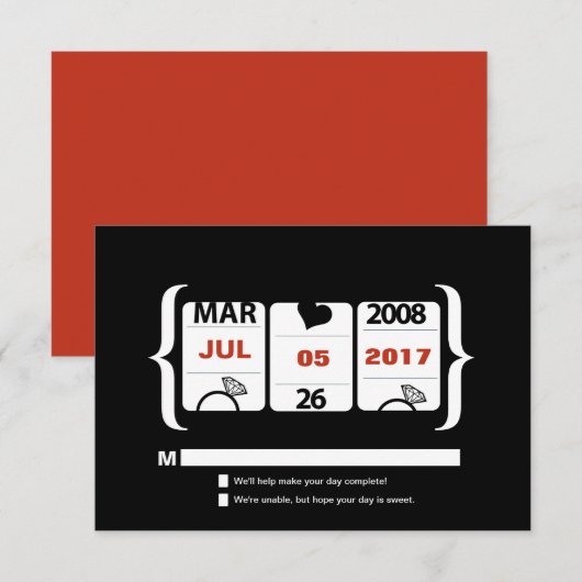 Mariage de machine à sous RSVP (Devant / Derrière)