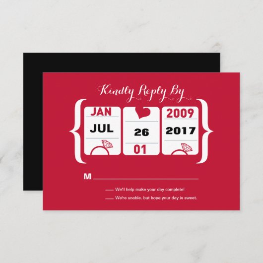 Mariage de machine à sous RSVP (Devant / Derrière)