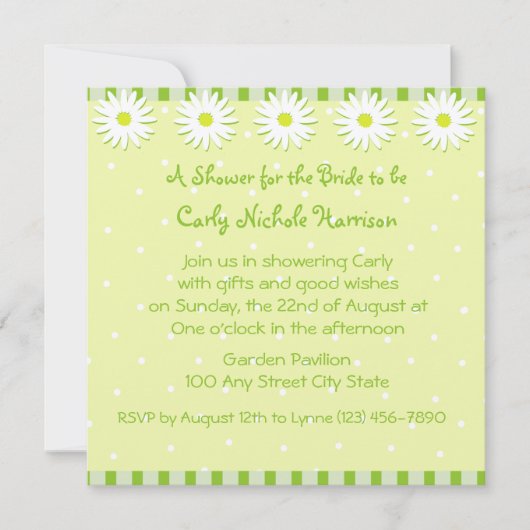 Mariage de marguerite / Invitation douche (Devant)