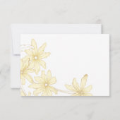 Mariage de marguerites jaune pâle RSVP (Dos)