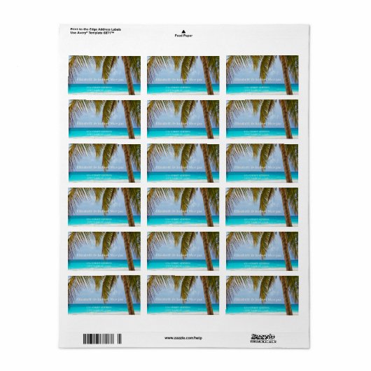 Mariage de mariage de plage Étiquette (Feuille entière)