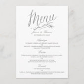 Mariage de menu Chic Faux Argent Modèle (Devant)