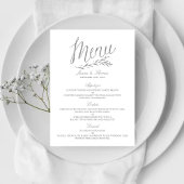 Mariage de menu Chic Faux Argent Modèle