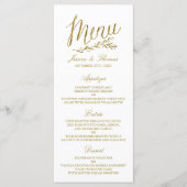 Mariage de menu Chic Faux Gold Foil Modèle (Devant)