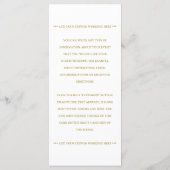 Mariage de menu Chic Faux Gold Foil Modèle (Dos)