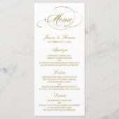 Mariage de menu Chic Faux Gold Foil Modèle (Devant)