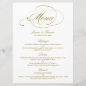 Mariage de menu Chic Faux Gold Foil Modèle (Devant)