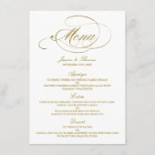 Mariage de menu Chic Faux Gold Foil Modèle (Devant)