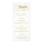Mariage de menu Chic Faux Gold Foil Modèle (Devant)