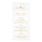 Mariage de menu Chic Faux Gold Foil Modèle (Devant)
