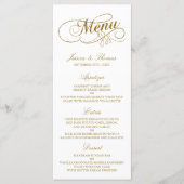 Mariage de menu Chic Faux Gold Foil Modèle (Devant)