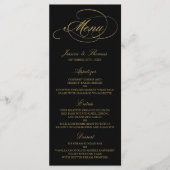 Mariage de menu Chic Faux Gold Foil Modèle (Devant)
