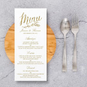 Mariage de menu Chic Faux Gold Foil Modèle