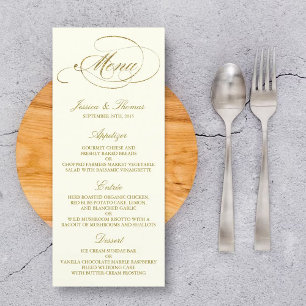 Mariage de menu Chic Faux Gold Foil Modèle