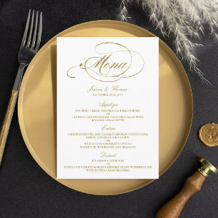 Mariage de menu Chic Faux Gold Foil Modèle
