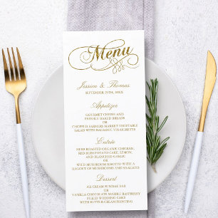 Mariage de menu Chic Faux Gold Foil Modèle