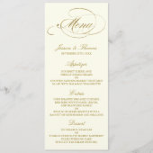 Mariage de menu Chic Faux Gold Foil Modèle (Devant)