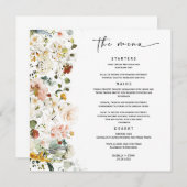 Mariage de menu Fleur sauvage Boho Modèle (Devant / Derrière)