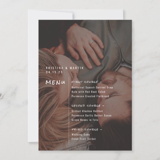 Mariage de menu Photo Overly (Devant)