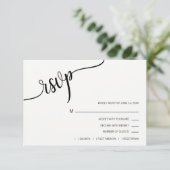 Mariage de menu RSVP Black White moderne (Debout devant)