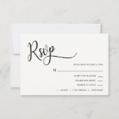 Mariage de menu RSVP moderne noir et blanc (Devant)