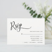Mariage de menu RSVP moderne noir et blanc (Debout devant)