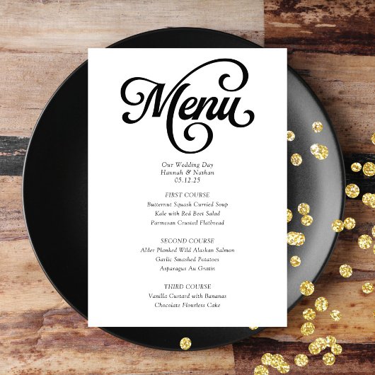 Mariage de menu supérieur