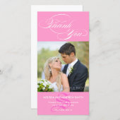 Mariage de MERCI CARTE PHOTO PINK INITIAL SCRIPT (Devant / Derrière)
